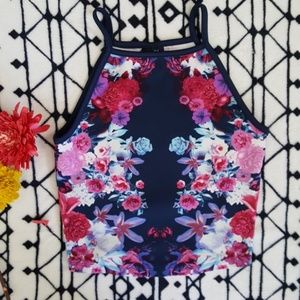 NWOT Floral Bodycon Crop Top